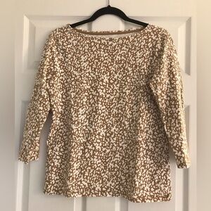 Talbots M Tan/White Women's Top